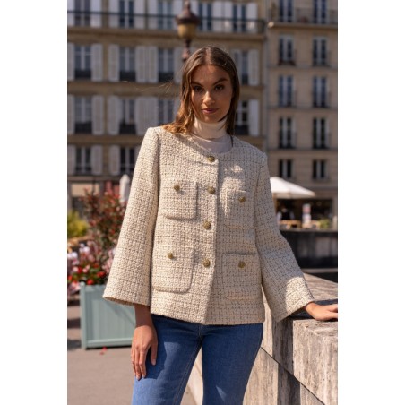 Veste en Tweed Col Rond