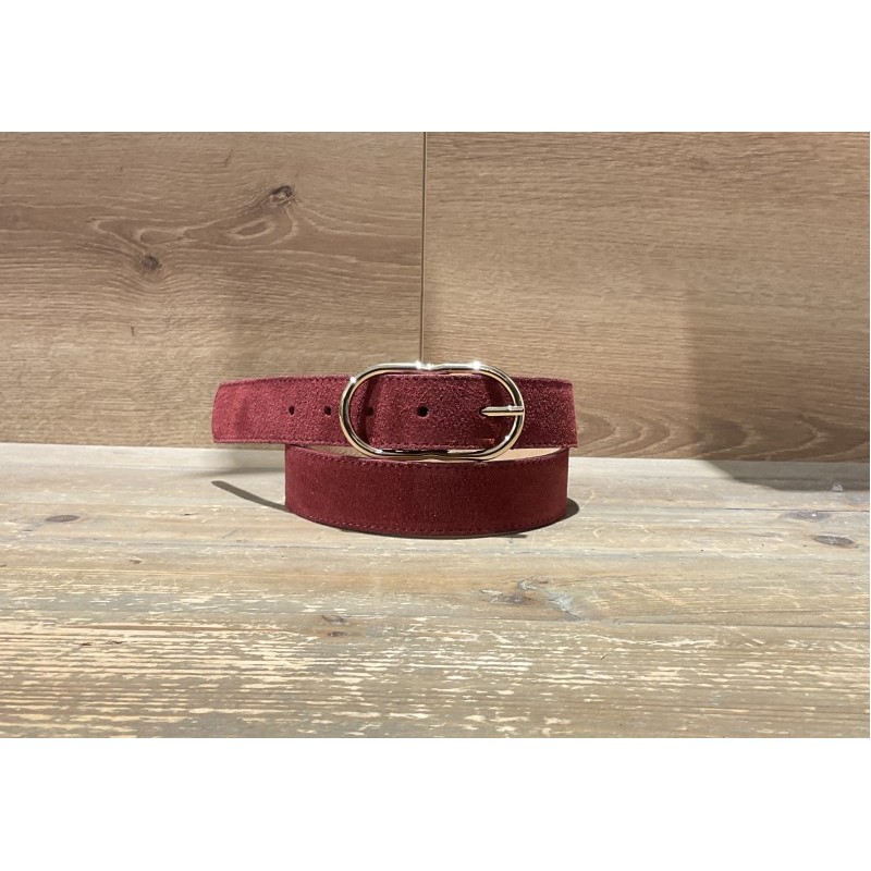 Ceinture Cuir Bordeaux