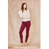 Pantalon Slim Bordeaux Taille Haute Effet Push Up