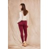 Pantalon Slim Bordeaux Taille Haute Effet Push Up