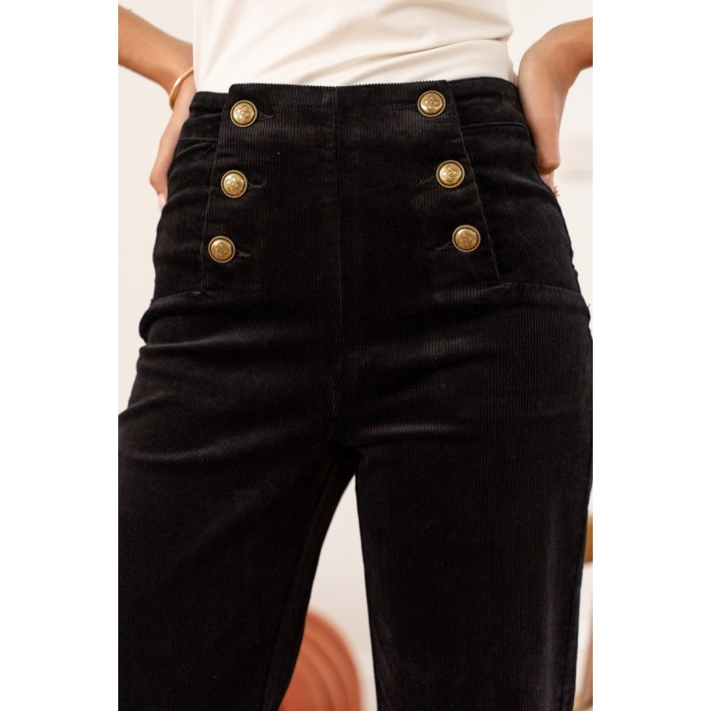 Pantalon Velours Noir