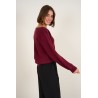 Pull avec Col Arrondi Bordeaux