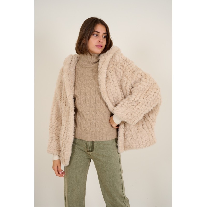 Manteau à Capuche Beige