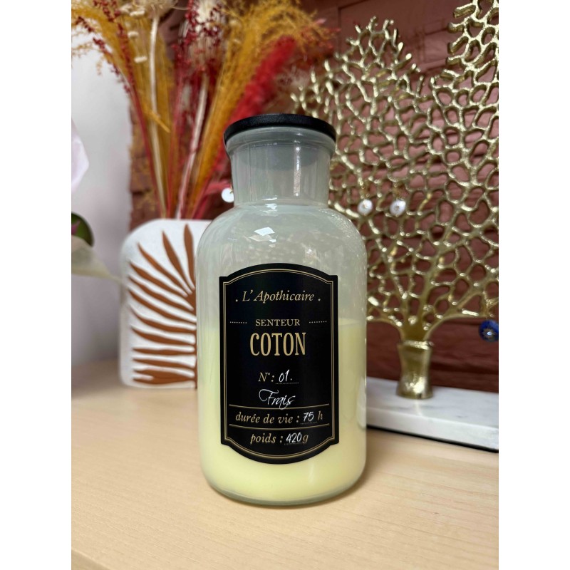 Bougie Parfumée "Coton" fiole Alchimiste