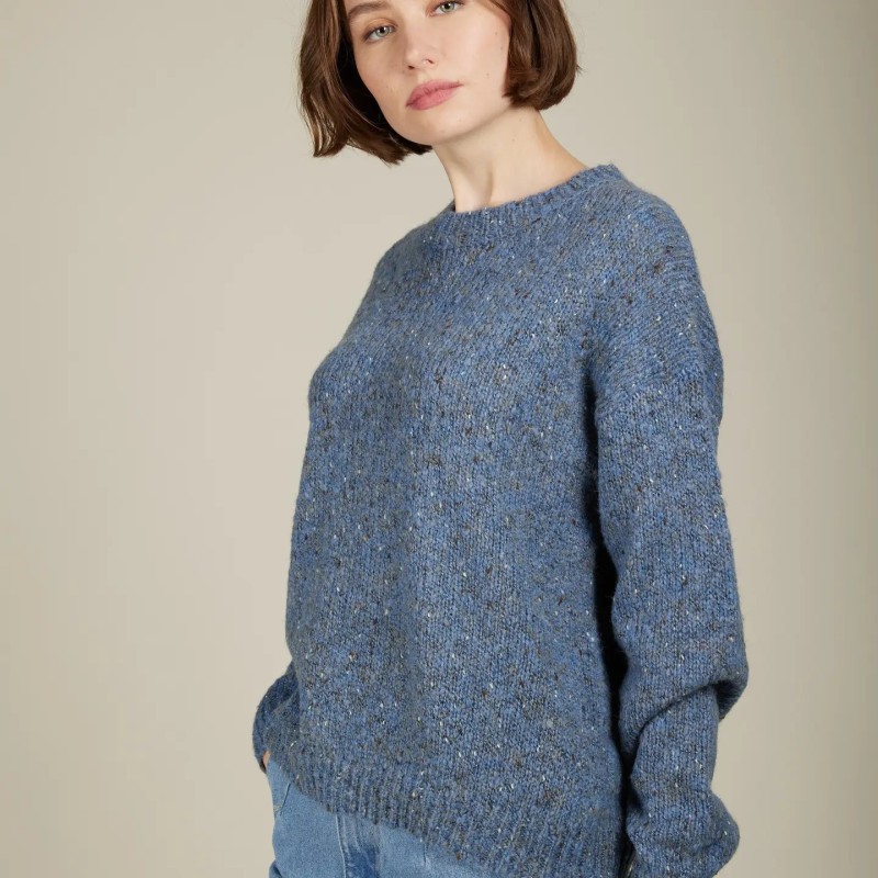 Pull Oversize Grosse Maille Bleu