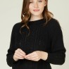 Pull Laine Mohair Ajouré Noir