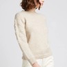 Pull Doux à Manches Fleuries Beige Plumette