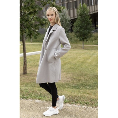 Manteau en Laine fait Main Gris