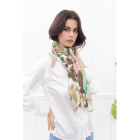 Foulard Satin Léger Toucher Soie Imprimé Couleurs