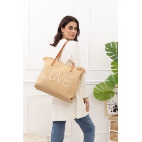 Sac avec fermeture éclair - Inscription LOVE