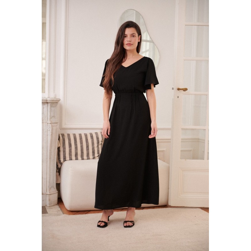 Robe Longue Fluide à Manches souples