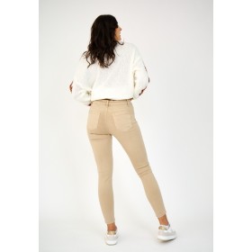 Pantalon Slim Beige Taille Haute Effet Push Up