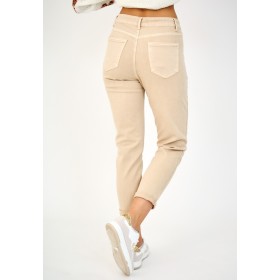 Pantalon Mom Beige Confort et Style Assurés