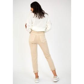 Pantalon Mom Beige Confort et Style Assurés