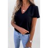 T-shirt Col V Noir Coton