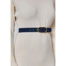 Ceinture Cuir Bleu Pétrole