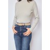 Ceinture Cuir Beige