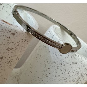 Bracelet Argenté Jonc avec Nacre